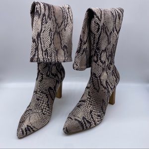 Charles by Charles David Snake Print Stretch Boots Dalton